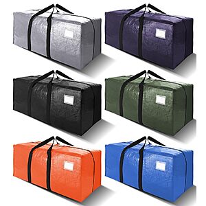 6-Pack 24-Gal VELVETSURE Heavy Duty Extra Large Moving & Storage Bags w/ Backpack Straps (Multicolor) $19.97, Blue $20.38 + Free Shipping w/ Prime or on $35+