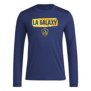 adidas Men's LA Galaxy MLS Long Sleeve Pre-Game T-Shirt (Medium) $7.66 + Free Shipping w/ Prime or on $35+