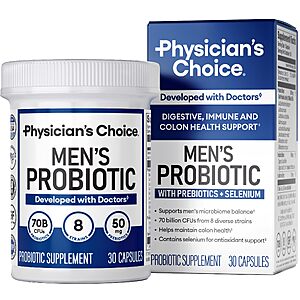 Physician's Choice Probiotics for Men - 70 Billion CFU - 8 Strains - w/Selenium & Organic Prebiotics - 30ct - $14.98 w/S&S