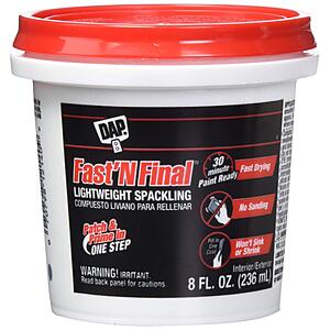 12-Pack of 1/2 Pt DAP 12140 Fast 'N Final Lightweight Spackling - $7.54