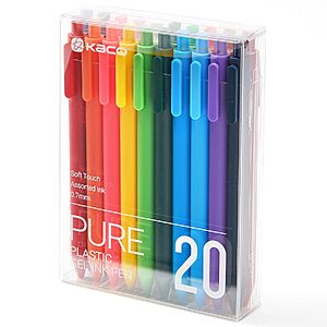 20-Count Kaco Pure 0.7mm Assorted Color Gel Pens $8.97 w/ S&S + Free Shipping w/ Prime or on $35+