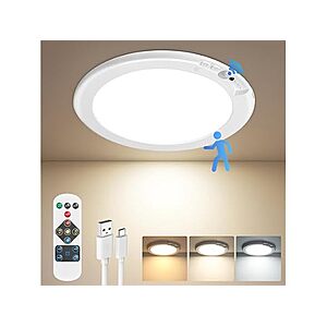 $10.99 | Bairth Rechargeable Motion Sensor Ceiling Light with Remote at Woot!