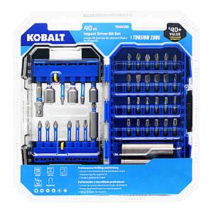 Kobalt 40-Piece Impact Driver Bit Set $14.98 + Free Store Pickup at Lowe's or Free Shipping on $35+