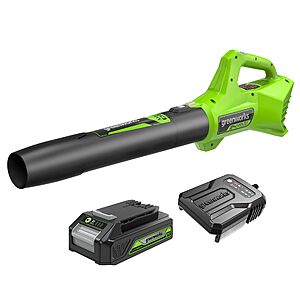 Greenworks 24V Cordless Leaf Blower, 320 CFM, 2.0 Ah Battery and Charger | Cordless Convenience, 320 CFM/90 CFM, Lightweight and Portable, $59.99