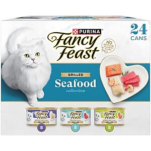 [SnS, AC] $16 | 24-Pack 3-Oz Purina Fancy Feast Wet Cat Food (Seafood Grilled Collection) at Amazon
