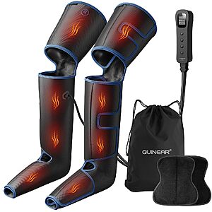 QUINEAR Leg Massager with Heat and Compression FSA-HSA, 3 Heat 3 Mode 3 Intensity w/ 2 Extender Calf Massager $75