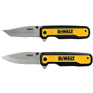 Dewalt 3.3 in. Drop Point and 3.3 in. Tanto Pocket Knives (2-Pack) $19.88