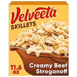 Velveeta Skillets One Pan Dinner Kit, Creamy Beef Stroganoff, 11.6 oz Box~$2.82 With S&S @ Amazon