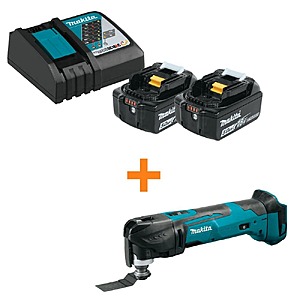 18-Volt LXT Lithium-Ion Battery and Rapid Optimum Charger Starter Pack (5. 0Ah) with 18V LXT Oscillating Multi-Tool