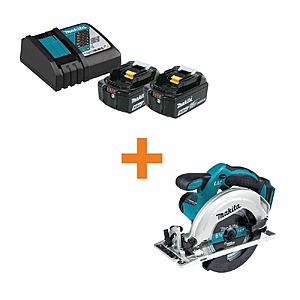 18-Volt LXT Lithium-Ion Battery and Rapid Optimum Charger Starter Pack (5.0Ah) w/ 18V LXT 6-1/2 in. Lightweight Circ Saw