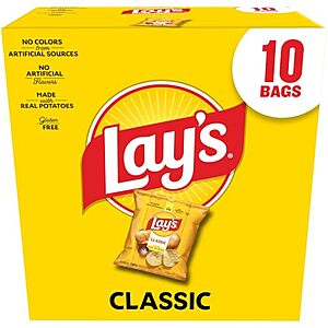 [SnS, AC] $8.80 | 2 × 10-Pack 1-Oz Lay's Classic ($4.40 each) at Amazon