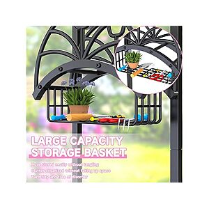 Freestanding Metal Garden Hose Holder w/ Storage Basket (160' Capacity) $14.99 + Free Shipping w/ Prime or $6 Fee per Order