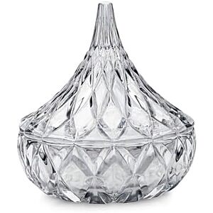 $8* | Godinger Hershey Kiss Shaped Candy Dish, Crystal Glass Chocolate Jar Bowl at Amazon