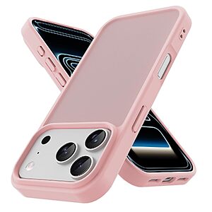iPhone 17/18 Pro Translucent Matte Case (Pink) $1.36 + Free Shipping w/ Prime or on $35+