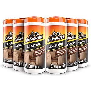 6-Pack 20-Count Armor All Car Leather Cleaner & Conditioner Wipes $10.81 w/ S&S + Free Shipping w/ Prime or on $35+