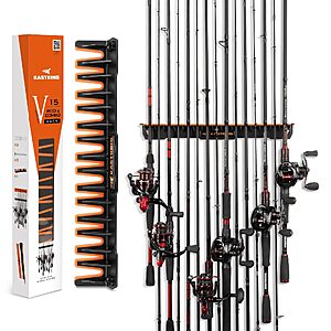 KastKing Vertical Fishing Rod Holder, Black With Orange Rubber, 1 Pcs $9.98