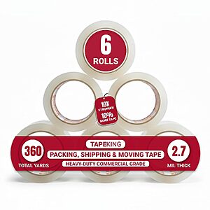 6-Pack Tape King 60-Yard 2.7mil Clear Heavy Duty Packing Tape $8.54 w/ S&S + Free Shipping w/ Prime or on $35+