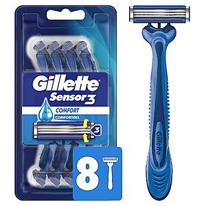 4-Pack 8-Count Gillette Sensor3 Comfort Disposable Razors $8.78 + Free Shipping w/ Prime or on $35+