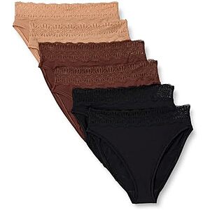 $2.47 to $4.14 6-Pack Amazon Essentials Women's Lace Trim High Waisted High Leg Panty