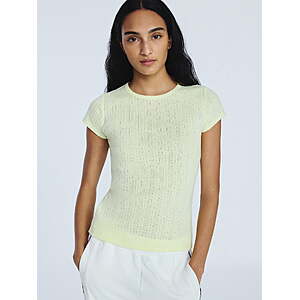$3: Free Assembly Women's and Women's Plus Pointelle Mini Tee with Short Sleeves, Sizes XS-XL at Walmart.com