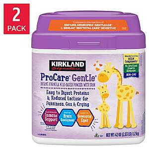 COSTCO FS $12 off Kirkland Signature ProCare Gentle with Dual HMO's, Non-GMO Baby Formula, 42 oz, 2-pack