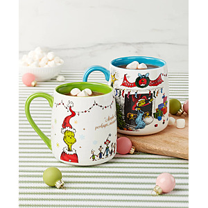2-Pack 14-Oz Lenox Dr. Seuss Grinch WhoVille Fireplace Porcelain Mugs $19.59 + Free Store Pickup at Macy's or Free Shipping on $39+