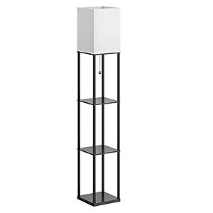 PARTPHONER Floor Lamp with Shelves for Living Room, Shelf Floor Lamp with 3 CCT LED Bulb $29.98 $29.99