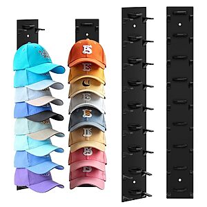 2 Pack Hat Organizer For Baseball Caps, Hat Rack for Wall Holds 18 Hats $5.39