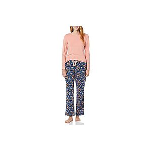 Amazon Essentials Women Lightweight Flannel Pant Long Sleeve T-shirt Pajama Set $6.99