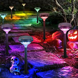 2-Count Linkind Color-Changing Solar LED Pathway Lights w/ 12 Lighting Modes $14.99 + Free Shipping w/ Prime or on $35+
