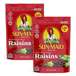 Sun-Maid California Raisins - 32 oz, Pack Of 2 $7.67