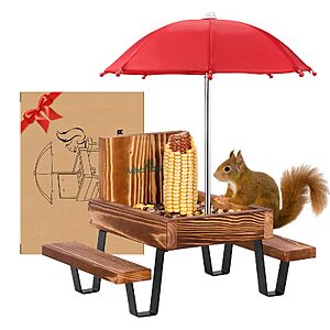 Amazon – MIXXIDEA Wooden Squirrel Feeder Table $9.99 w/ Code