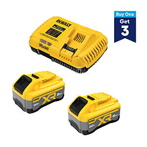 Lowes DeWALT 2pk 20V 8AH XR Battery/Charger Kit with 3 FREE Tools for $449 valid thru 1/20/27