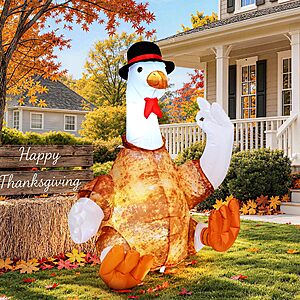 TIESJOY 4-Foot Thanksgiving Inflatable Turkey Goose $20.92 + Free Shipping