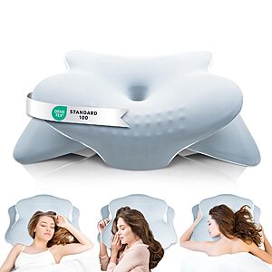 Asbtos Ergonomically Designed Memory Foam Cervical Neck Pillow w/ Washable Cooling Cover for Side and Back Sleepers $14.99 + Free Shipping w/ Prime or on $35+