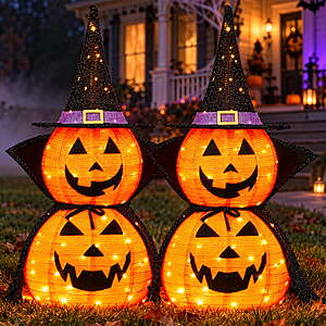2 Pk Ktaxon 3 FT Halloween Lighted Pumpkins $19.99 + Free S&H w/ Walmart+ or $35+