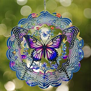 [Prime] 12" Eandisom 3D Hanging Butterfly Outdoor Wind Spinner $7.99 + Free Shipping