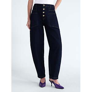 Scoop Women's and Women's Plus High Rise Tapered Leg Pants, 30'' Inseam, 98% Cotton, Sizes 0-18 $14.40