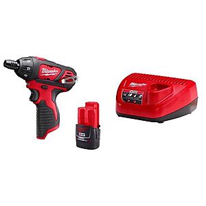 Milwaukee Cordless Powered Screwdriver Kit (Battery & Charger) $64.97