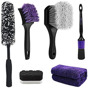 6-Piece YeewayVeh Car Wheel & Tire Detailing Brush Kit (Purple) $12.59 + Free Shipping w/ Prime or on $35+