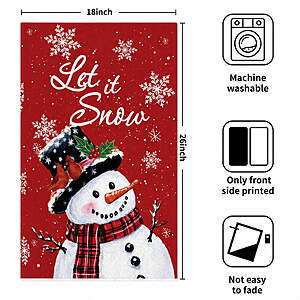 $7.89ac FS WALMART+ by Smile Direct Snowman Let It Snow Xmas Trees Hello Winter Kitchen Towels Dish Towels, 18x26 Inch Daily Seasonal Set of 2