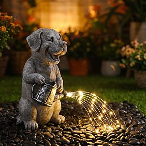Lavezee Solar Garden Decor Dog Statues Outdoor, Dog Garden Statue 9.8‘’ $13.99 AC