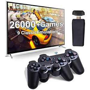 Amazon: RRTFV Retro Game Console w/ 26,000+ Games, 9 Emulators & 2.4GHz Controllers $28.47 w/ Code + Coupon
