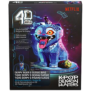 $13.48: 4D Build Kpop Demon Hunters Derpy Tiger & Sussie Bird 3D Puzzle Model Kit at Amazon