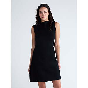 $11.65: Scoop Women’s and Women's Sleeveless Mock Neck Mini Dress, Sizes 1X-4X, Black Soot at Walmart.com