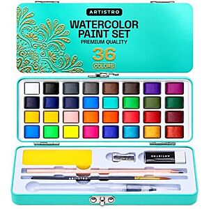 [Prime, SnS] $9.49* | 48-Piece ARTISTRO Watercolor Portable Paint Set at Amazon