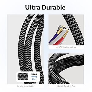 NEGENTTREN 6' 2 Pack 100W 2-in-1 USB C to C Cable $4.99 + Free Shipping w/ Prime or orders $35+