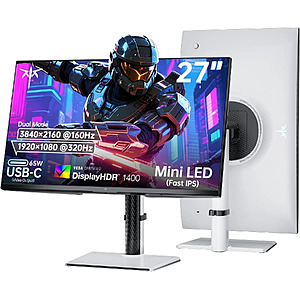 (Refurbished) KTC M27P6 27" 4K UHD Mini LED IPS Monitor w/ Dual Mode & HDR1400 $288.99 + Free Shipping