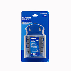 100-Pack Kobalt 3/4" Carbon Steel Utility Razor Blades $14.98 + Free Store Pickup at Lowe's or Free Shipping on $35+