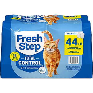 $18.62 Sams Club Fresh Step Total Control Scented Clumping Litter with Febreze Freshness, 44 lbs.